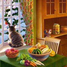 Оригинал схемы вышивки «Кот у окна» (№2155142)