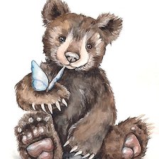 Оригинал схемы вышивки «медведь и бабочка» (№2160195)