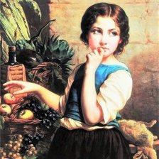 Схема вышивки «Девочка с яблоком»