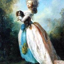 Оригинал схемы вышивки «Jean-Frédéric Schall. Дама с собачкой» (№2160804)