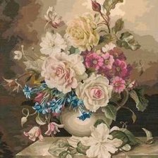 Оригинал схемы вышивки «Цветы в вазе» (№2163913)