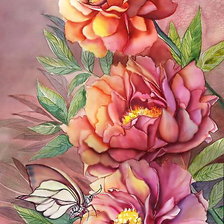 Схема вышивки «Панелька "Бабочка и цветы"»