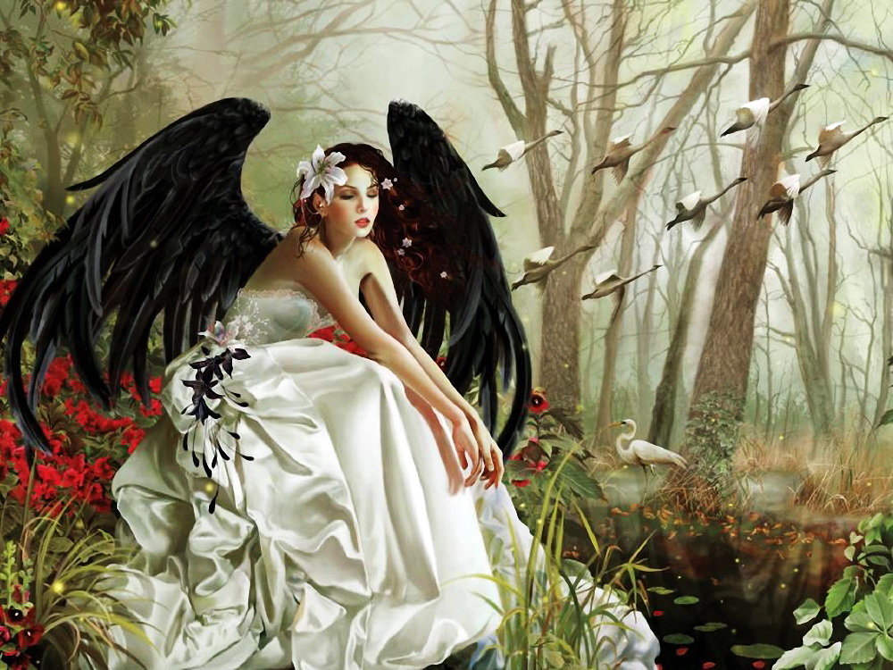 художник nene thomas50 - фэнтази, женщина, девушка, ангел - оригинал