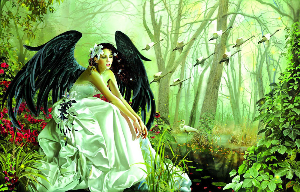 художник nene thomas50,1 - девушка, ангел, фэнтази, женщина - оригинал