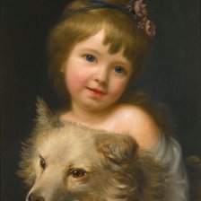 Схема вышивки «NATHANIEL HONE, Портрет Мисс Джулия Меткалф с собакой»