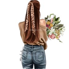 Схема вышивки «Девушка в джинсах»