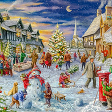 Схема вышивки «Christmas Village.»