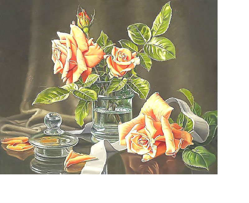 Натюрморт - цветы, цветы в вазе, розы - оригинал