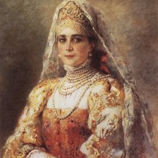 Схема вышивки «Маковский. Княгиня Зинаида Юсупова в русском костюме»