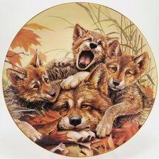 Оригинал схемы вышивки «Волчья семейка» (№2192662)