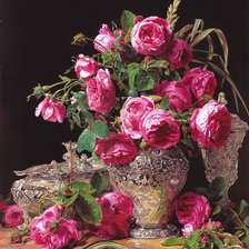 Схема вышивки «натюрморт с розами»