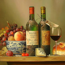 Оригинал схемы вышивки «Натюрморт с вином.» (№2197544)