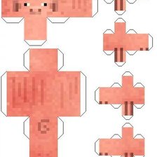 Схема вышивки «Свинка Майнкрафт»