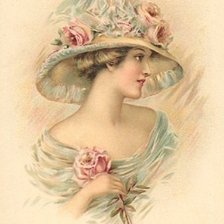 Оригинал схемы вышивки «Портрет леди с розой» (№2200059)