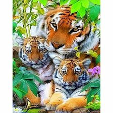 Схема вышивки «тигр с тигренком»