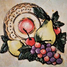 Схема вышивки «дуэт на кухню: тарелка с фруктами(15на14см)»