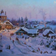 Оригинал схемы вышивки «Перед Рождеством (Владимир Жданов)» (№2215092)