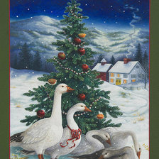 Схема вышивки «Christmas Geese»