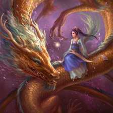 Схема вышивки «Девочка и дракон»