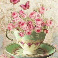 Схема вышивки «Чашечка с цветами»