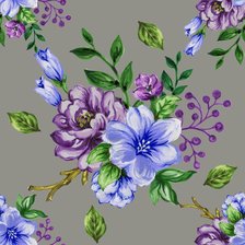 Схема вышивки «цветы фиолетово-голубые»