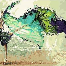 Схема вышивки «Балерина в зеленом»