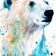 Оригинал схемы вышивки «Акварель. Белый медведь» (№2229949)