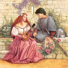 Схема вышивки «Рыцарь и леди»