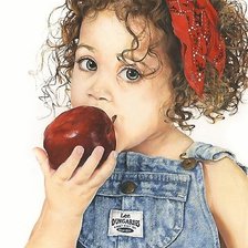 Схема вышивки «девочка с яблоком»