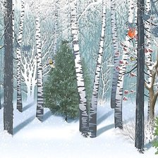Схема вышивки «зимний лес»