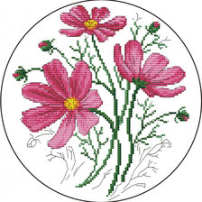Схема вышивки «Серия цветы. Космея»