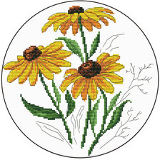Оригинал схемы вышивки «Серия цветы. Рудбекия» (№2238978)