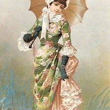 Схема вышивки «дама с зонтом»