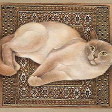 Оригинал схемы вышивки «Кот на ковре» (№2243323)