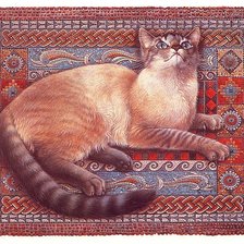 Оригинал схемы вышивки «Кошка на ковре» (№2243532)