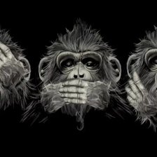 Схема вышивки «Три обезьяны»