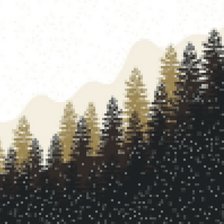 Схема вышивки «Лесной пезаж зимой»