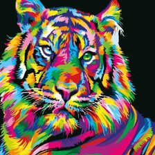 Схема вышивки «радужный тигр»