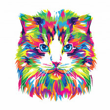 Оригинал схемы вышивки «Радужный котенок» (№2257453)