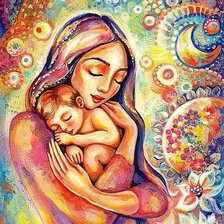 Оригинал схемы вышивки «мать и дитя» (№2262051)