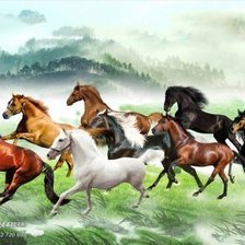 Схема вышивки «Running Horses»