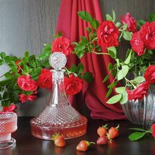 Схема вышивки «розы и клубника»