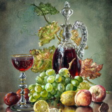 Схема вышивки «Натюрморт Вино и фрукты»