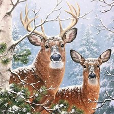 Оригинал схемы вышивки «Deer in snow» (№2290430)