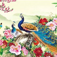 Оригинал схемы вышивки «Peacocks and Flowers» (№2294757)