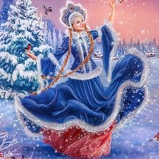 Оригинал схемы вышивки «Снегурочка танцует» (№2302108)