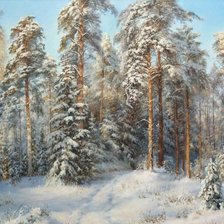 Оригинал схемы вышивки «зима в лесу» (№2303290)
