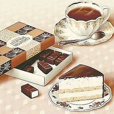 Схема вышивки «Торт, конфеты, чай»