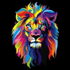 Схема вышивки «Цветой лев»