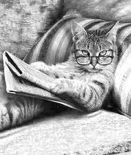 Схема вышивки «Читающий котяра»